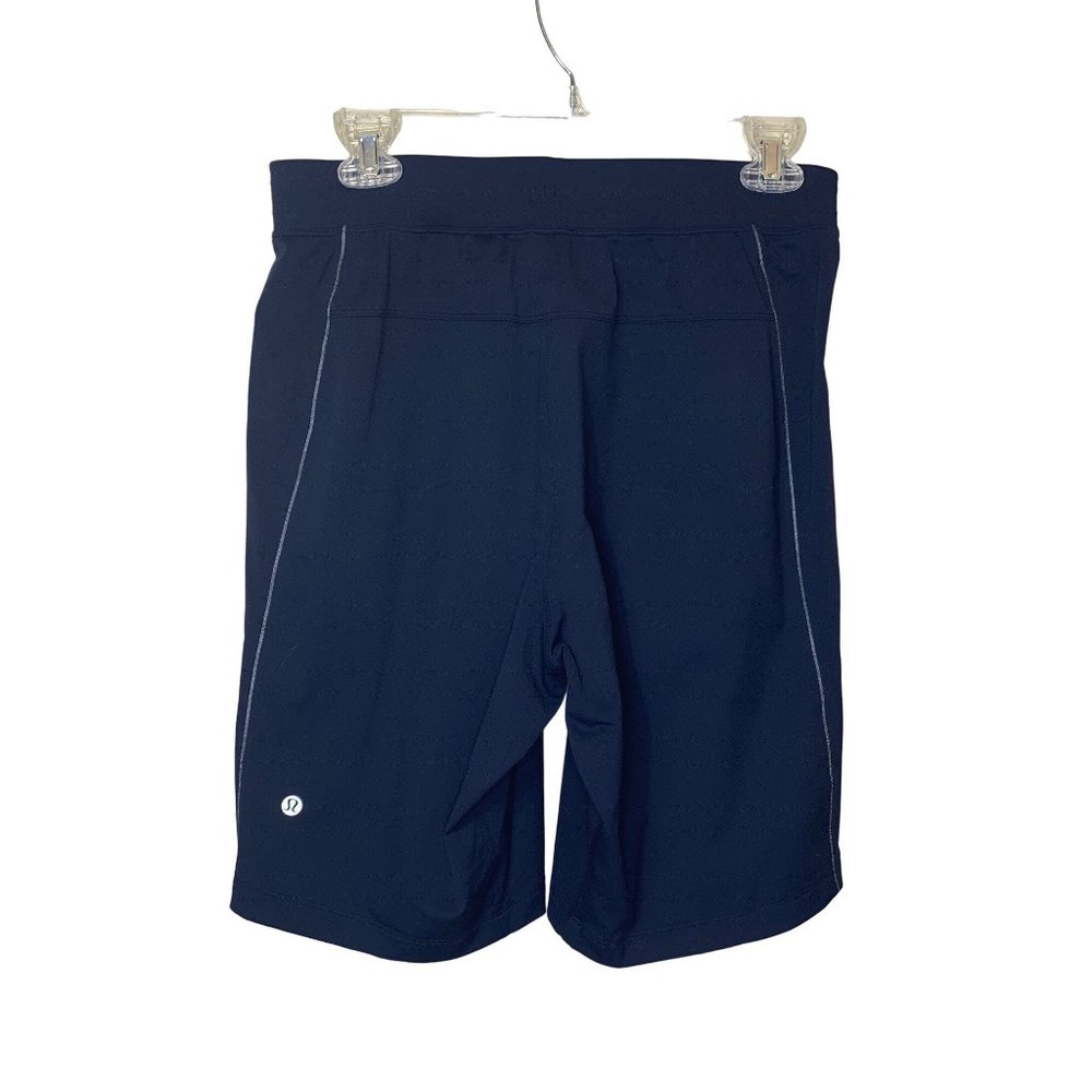 Lululemon T.H.E. Linerless Short 9" Small Taped Zippered Front Pockets Blue HTF - Picture 10 of 10